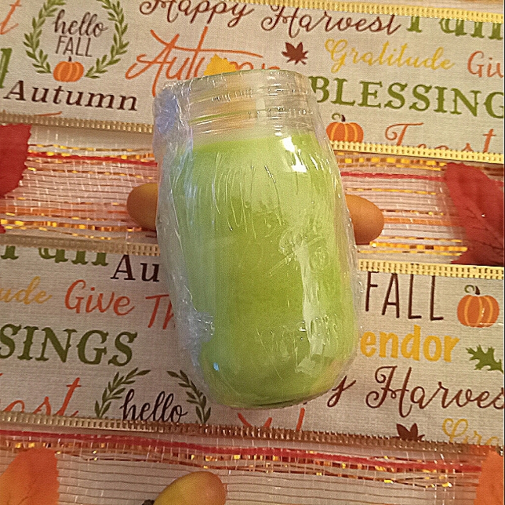 Homemade Candle with Lime Essential Oil